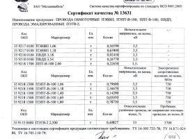 Сертификаты на сырье «Азовэнергомаш»